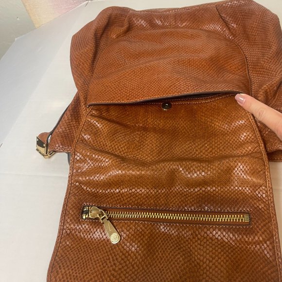 Vince Camuto Brown Snake like Leather Purse - Picture 10 of 15